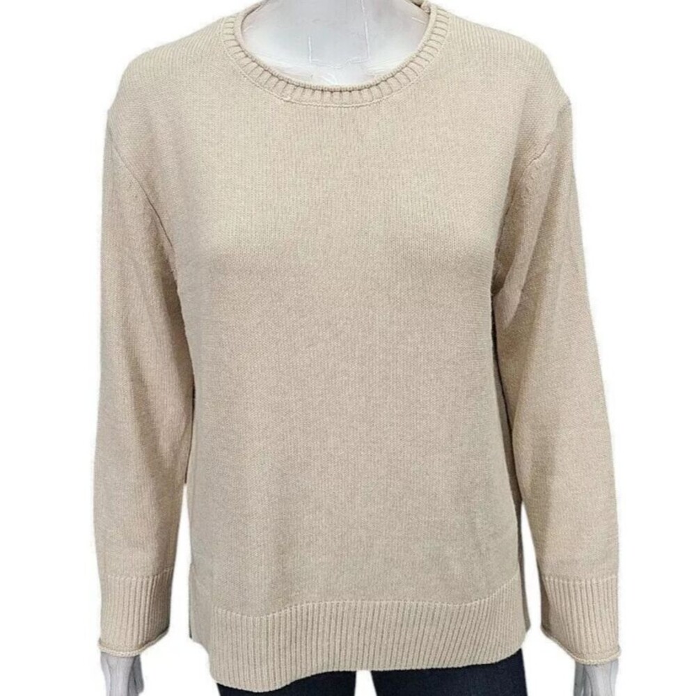 Ella Moss Womens Size XXL Sweater Top Crew Neck Long Sleeve Knit 2XL Tan New